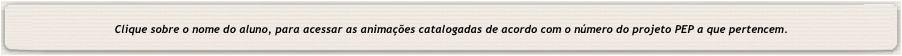 Animações catalogadas de acordo com o projeto a que pertencem